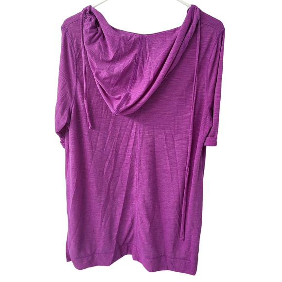 Lane Bryant Active Purple Long Sleeve Hooded Shirt - 14/16 - Picture 2 of 3